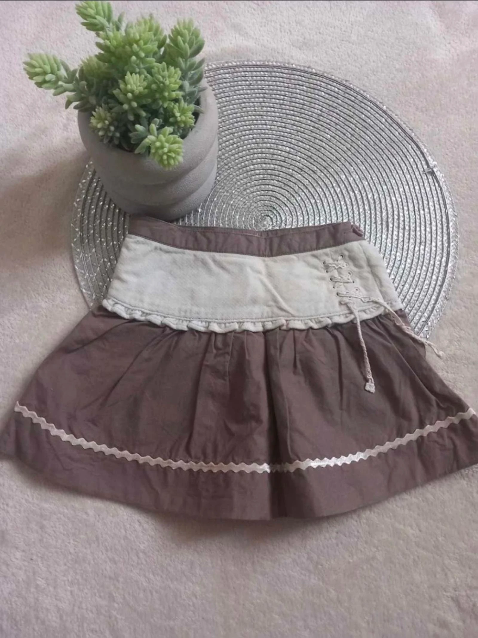 Jupe fille Jodhpur marron et beige 24 mois